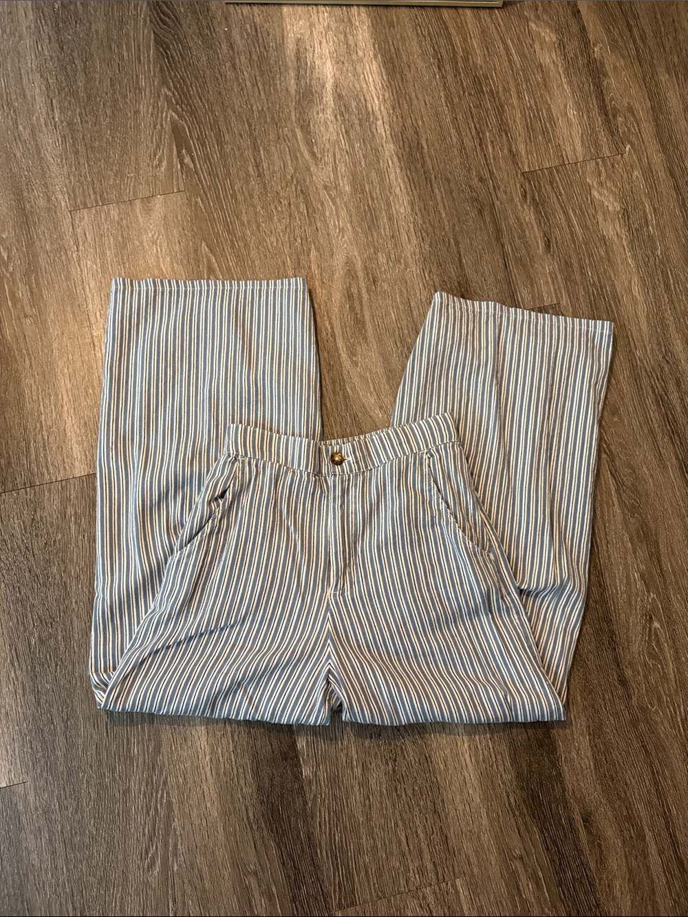 Hollister Blue and White Stripe Pants